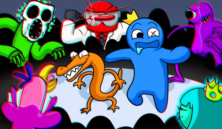 Play FNF vs Blue from Rainbow Friends, a game of Horror